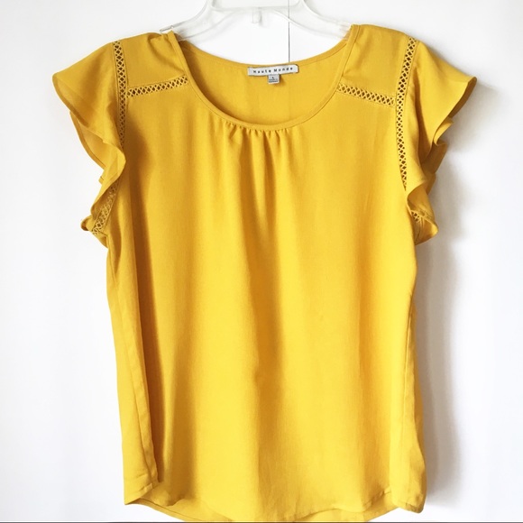 Haute Monde Tops - 3/$25 💕 Haute Monde Mustard Yellow Boho Top